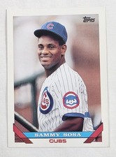 CHICAGO CUBS 1993 TOPPS SAMMY SOSA #156 MLB BASEBALL CARD BASE SET VINTAGE