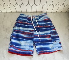 Speedo Men's Swim Trunk Knee Length Boardshort bondi Striped, Small Blue Stripe