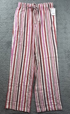 Auden Womens Size XS Striped Flannel Pajama Pants Red/Pink Stripe