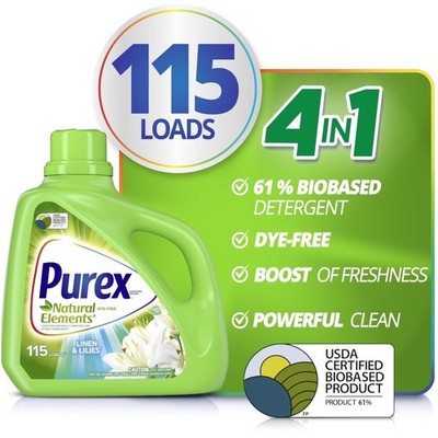 Liquid Laundry Detergent Linen and Lilies Scent 150 Fluid Ounce Bottle 115 Loads