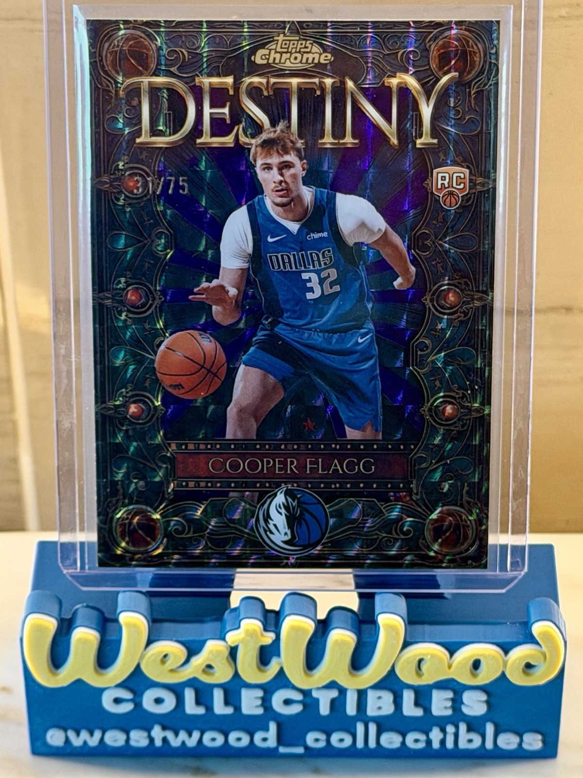 2025 Topps Chrome Cooper Flagg Destiny /75 #D-1 Purple