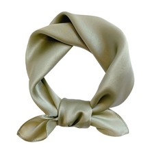 Solid Color Mulberry Silk Scarf 20" Square Scarf Neck Hair Head Breathable Li...