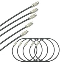 50 Pack Cable Keychains 2mm Coated Steel Wire Loops - 7.5 Inch Key Rings for ...
