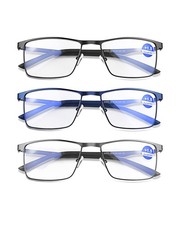 3 Pack Metal Reading Glasses Men/Women High End TR90 Readers fo... FAST USA SHIP