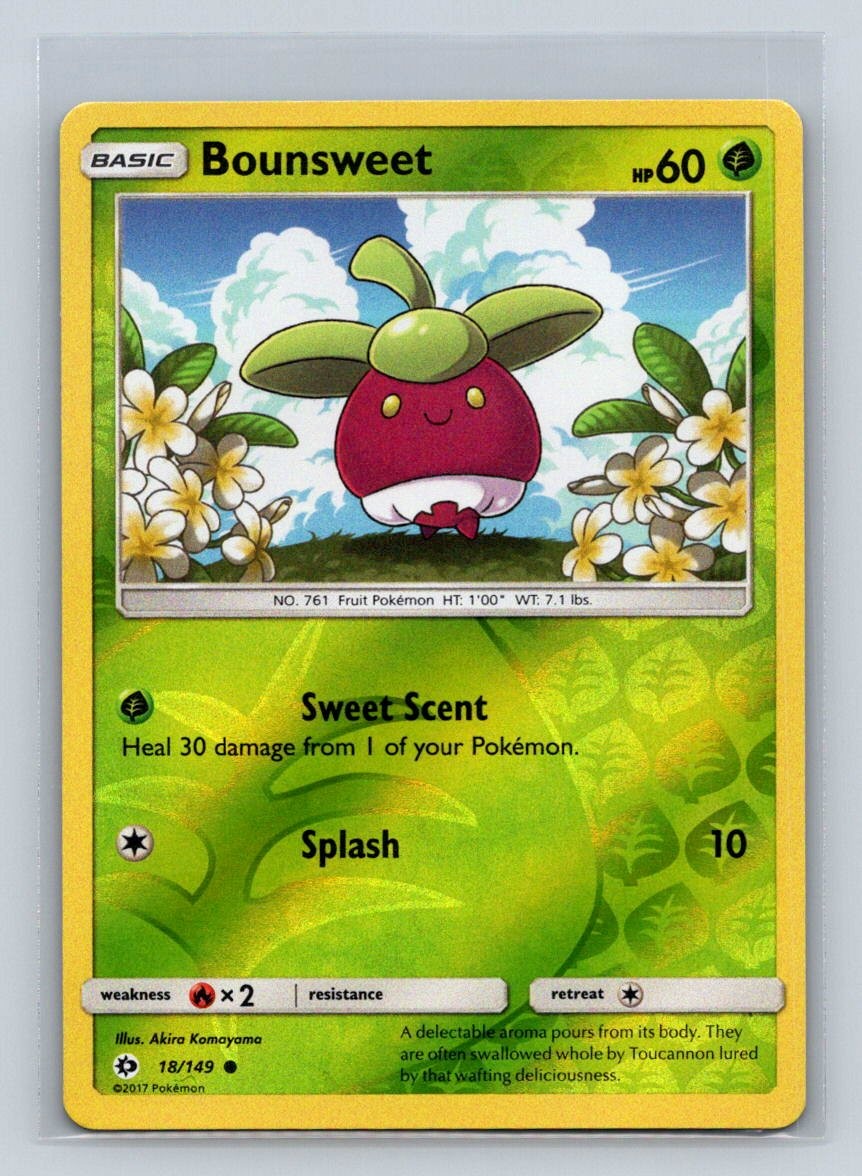 Bounsweet #18/149 SM Base Set Reverse Holo Common - Pokemon TCG Card D2