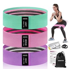 Non-Slip Fabric Resistance Bands for Working Out, 1.Green, Pink, Purple 3 PCS