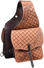 Western Horse Leather Saddle Bag Heavy Duty Traditional Trail Ride  Saddle Bag