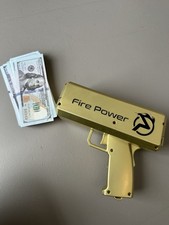Fire Power Gold Money Gun Cash Launcher   Novelty Party Prop