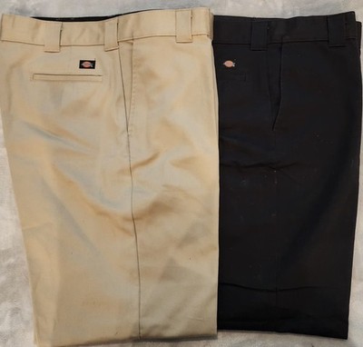 Dickies 874 Original Fit Tan Khakis & Black Casual Work Pants Size 40 X 32