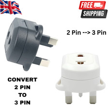 UK 2 Pin to 3 Pin UK Battery Charger Adaptor Plug for Shaver & Oral-B Toothbrush