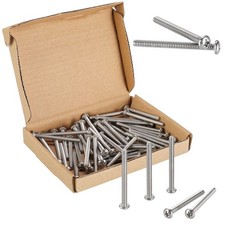 HanTof 50Pcs Extra Long Outlet Screws, Electrical Wall 6-32*1-1/2, Silver