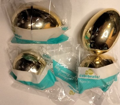 Golden Easter Egg Fillable Hunt Party Favor Gold Prize  lot 4