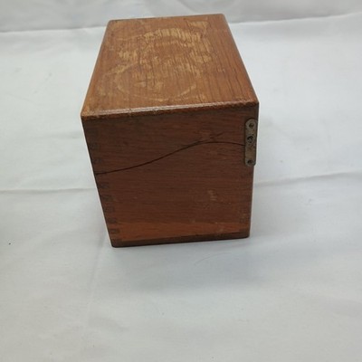 Vintage Shaw Walker Oak Wood Recipe Box ~ Dovetail ~ 3x5 Card Size