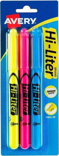 S Assorted Chisel Tip 3/pk Carded