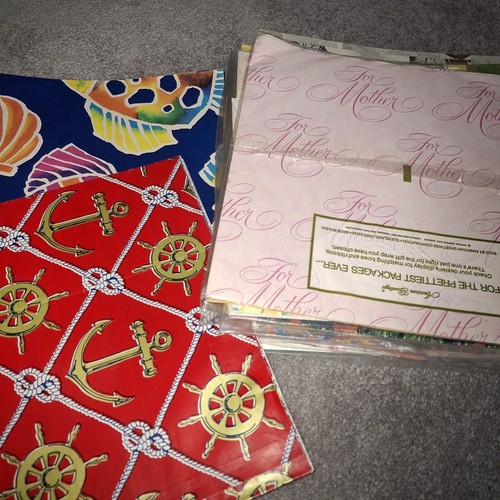Vintage American Greetings Gift Wrap Paper Crafts Baby Wedding Flowers AS IS** - Picture 3 of 11