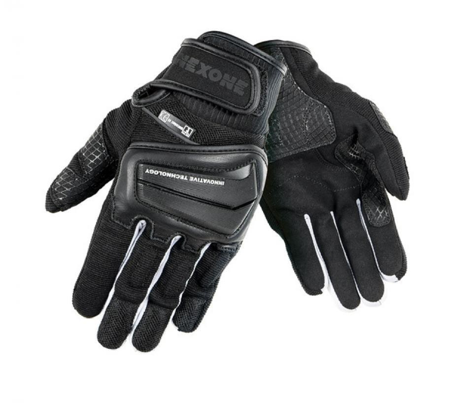 Gant moto été pour homme Nexone Napoli Noir et Blanc en taille 3XL