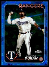 EZEQUIEL DURAN 2024 TOPPS CHROME SAPPHIRE TEXAS RANGERS #555
