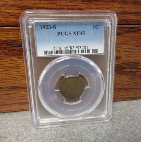 1923-S Lincoln Wheat Small Cent PCGS : XF45 : Low Mintage / Straight Grade