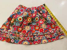 L.L. Bean Girls Skirt 12 Floral Corduroy Multicolor Ruffle Hem 100 Cotton
