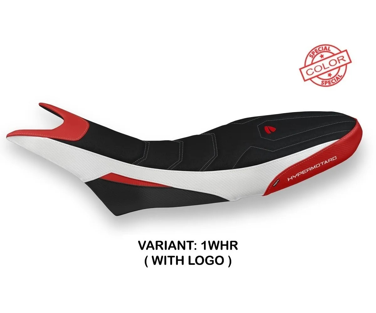 Seat cover Luna SColor Ugrip White-Red TPZ DUCATI HYPERMOTARD 950 2019 2026 Hr
