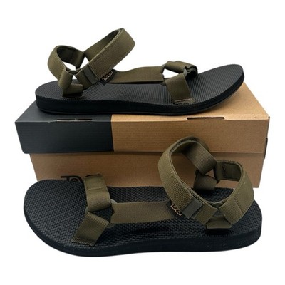 Teva Original Universal Sandals Mens Sz 13 Dark Olive Green/Black Adjustable