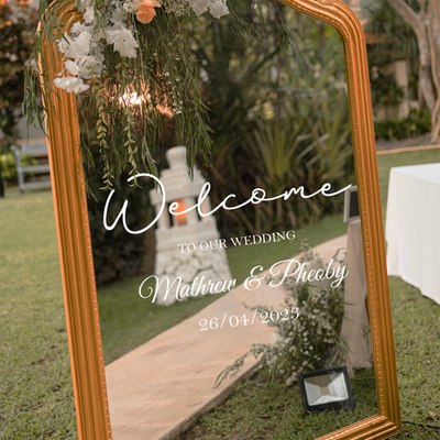 Welcome Wedding Mirror Sticker Vinyl Decal Sticker for DIY Wedding