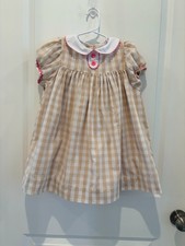 The Beaufort Bonnet Company Girls Dress Size 5 Tan Pink TBBC Casual
