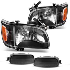 Dwvo Headlight Assembly Compatible 2001 2002 2003 2004 Tacoma Black Housing