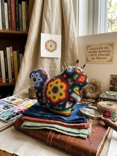 7in Huichol Beaded Squirrel Wixarika Mexican Folk Art Sculpture Jalisco