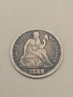 1888 Seated Liberty Silver Dime 10c