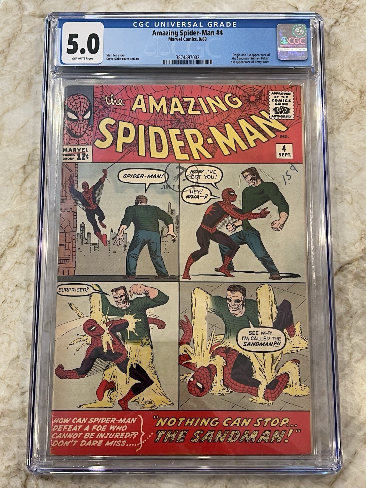 Amazing Spider-Man 4 cgc 5.0 OW pages! 1st Appearance of the Sandman ...