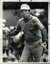 1984 Press Photo Peter Thompson reacts to a par saving put on 18. - cvb62798