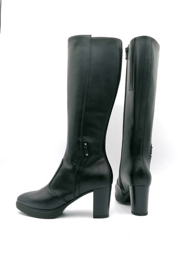 Nero Giardini stivali donna tacco medio I411720D eleganti e comodi in pelle nero - Foto 8 di 10