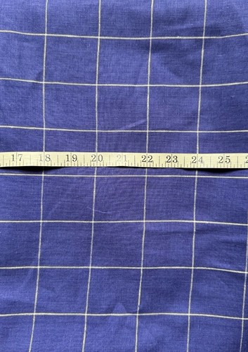 Yarn-Dyed Linen Large Windowpane in Blue/White Medium Weight 58” Wide BTY - Picture 4 of 4
