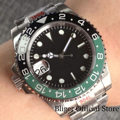 BLIGER 2022 Left-Handed NH35A Mechanical Watch Men Stainless Steel Black Reloj