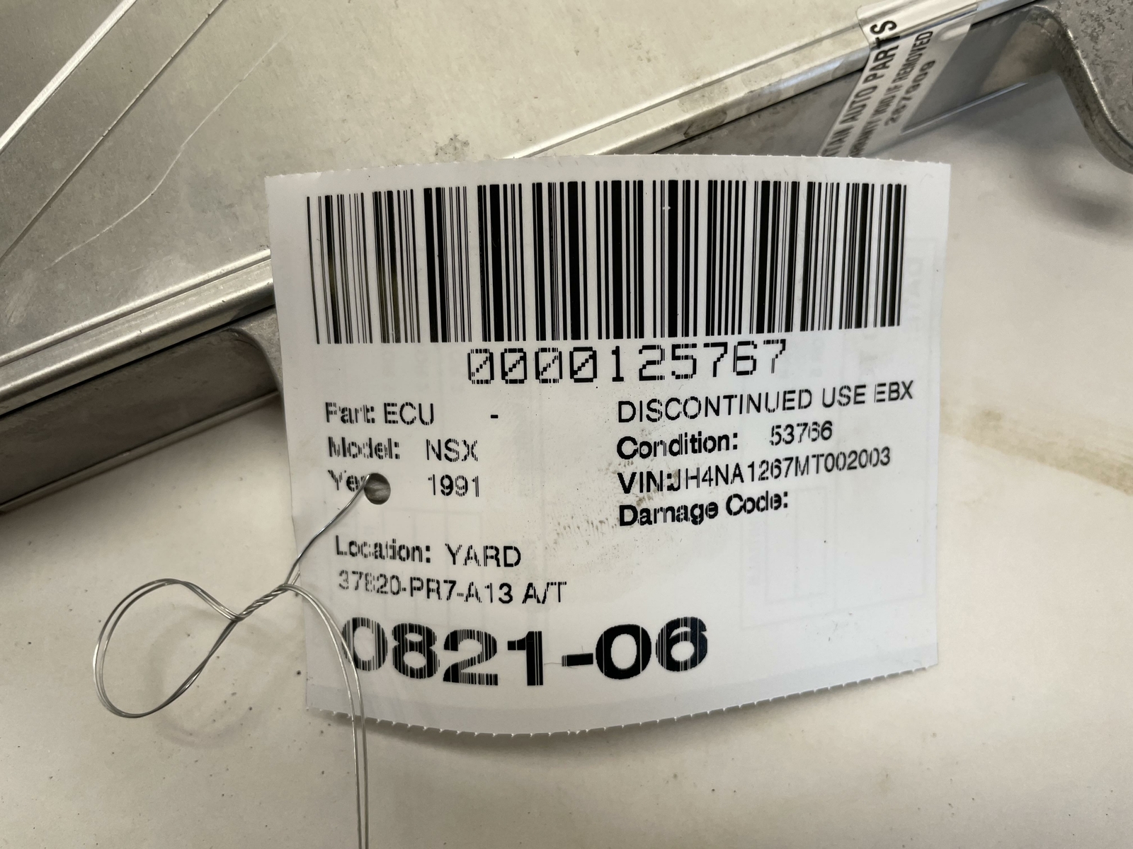 1991 1992 ACURA NSX NA1 ENGINE MOTOR COMPUTER ECU EBX 37820-PR7-A13