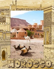 Morocco Laser Engraved Wood Picture Frame Portrait (5 x 7)