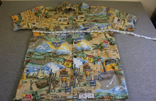 Max Boxxer USA Route 66 Hawaiian Shirt Mens Medium M All Over Print College Frat - Picture 7 of 10