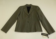 Rafaella Blazer Womens Size 8 Grey Pin Striped Two Way Stretch Blazer New