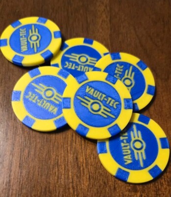 Fallout New Vegas Poker Chip Vault-Tec 2 tone collectible ! | eBay