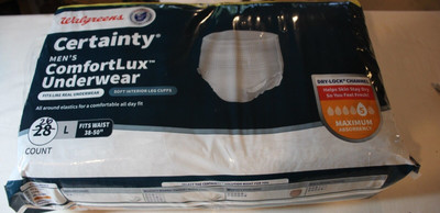 Certainty Mens ComfortLux Underwear  26 Count Size L  waist 38-50'' Walgreens