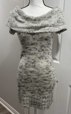 Mascara Short Sleeve Off The Shoulder Sweater Dress Grey S