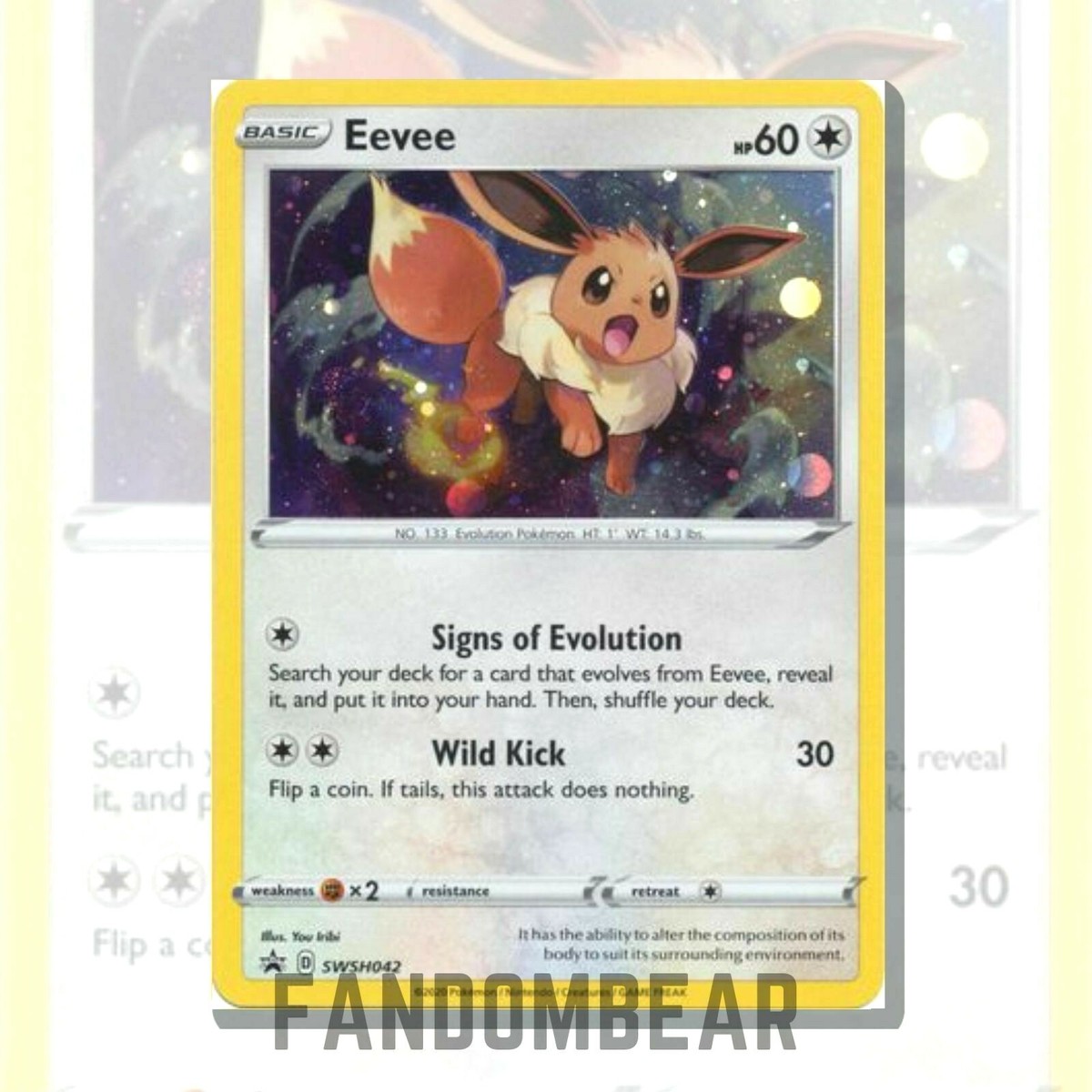 Eevee BLACK STAR PROMO COSMOS HOLO SWSH042 Pokemon TCG 2020 | eBay
