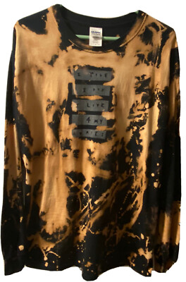 I Ride I Die I Live 4 My Homies Long Sleeve Large T Shirt Splattered Bleach NWOT