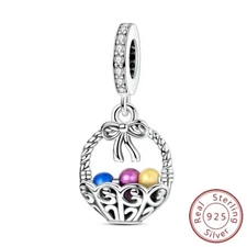 MULA 925 Sterling Silver DIY Charm AAA CZ Easter Egg Flower For Women Bracelet