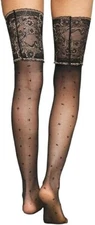 Falke Winsome Night Stay Up Black SMALL 4'9"-5'1" wt 95-110lbs  $58