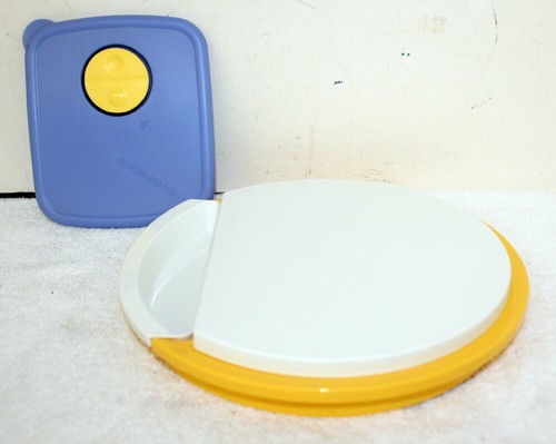 Tupperware Yellow Bowl Top Mandolin Grater + Board + Free 3386A-3 Blue Lid - Picture 7 of 9