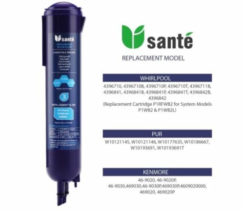 3 Pack Sante Model 3 Refrigerator Replacement Water Filter Fits Kenmore 46-9020 - Picture 4 of 6