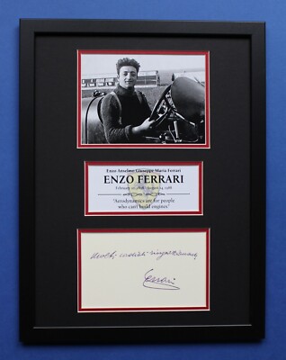 Enzo Ferrari Autograph Art: Limited Edition Collage Framed Display