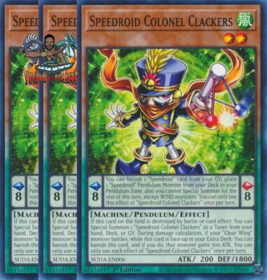 Yugioh! 3x Speedroid Colonel Clackers SUDA-EN006 Common 1st Ed NM